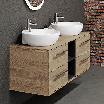 ashbasin cabinet IDEA SZZ4O2 130 with washbasin Nikolo 2