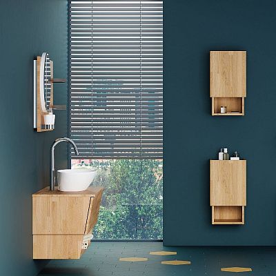 Washbasin cabinet FUTURA SZZO 80, low cabinet FUTURA SNDO 35 and wall cabinet SYDO 35